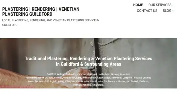 Plastering & Rendering Guildford Website For Sale.